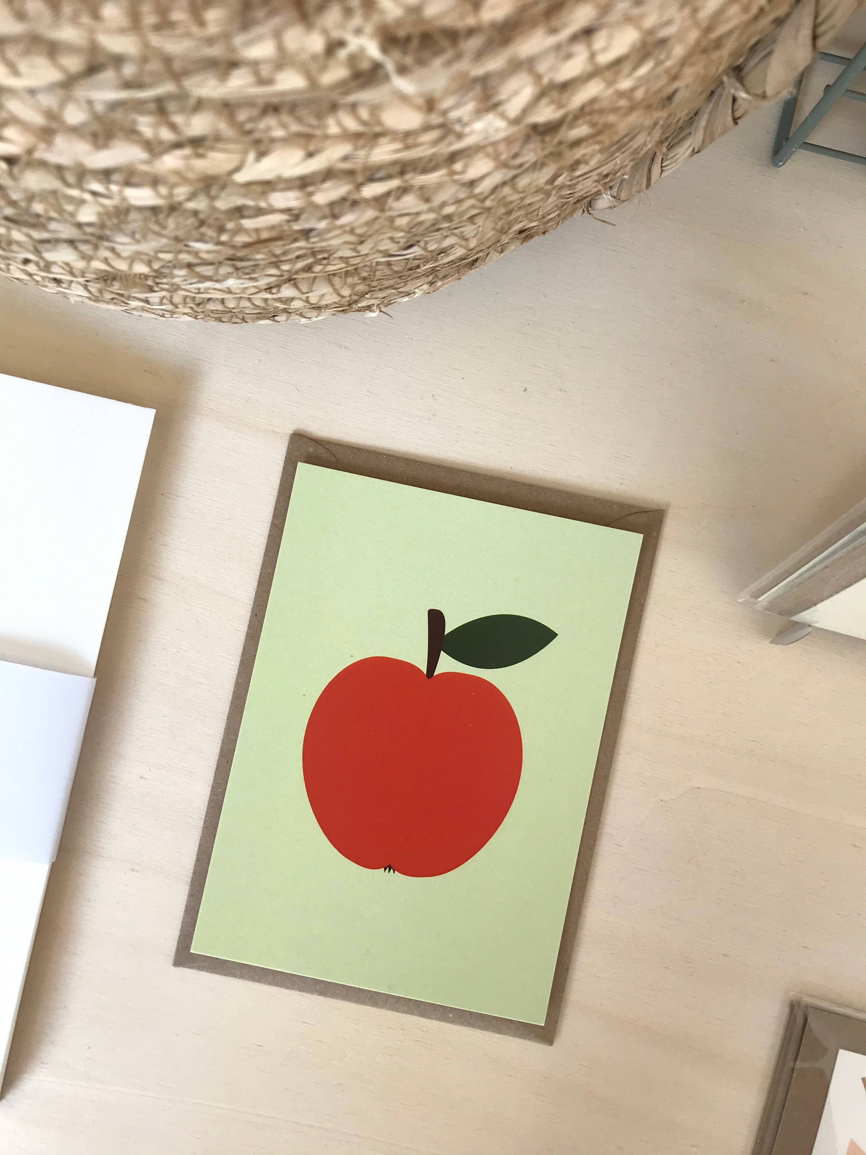 Linienwerk - Wholesale Postcard - Apfel rot0