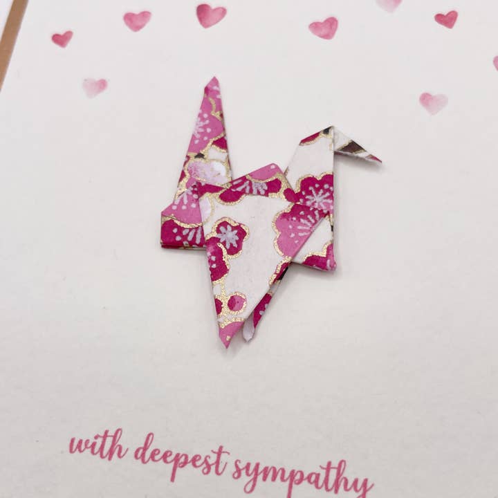 HappiHello - Wholesale Sympathy Card - Handmade Sympathy Card, Origami Crane