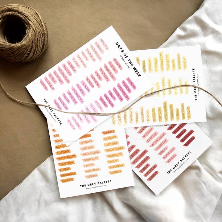 The Grey Palette – wholesale Klistermärke – Gul veckodagar klisterblad1