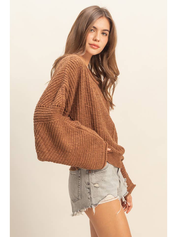 HYFVE - Wholesale Knit Sweater - Women's - Ribbed Drop Sleeve Sweater2