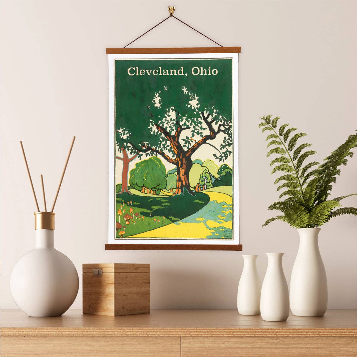 Vintage Banners – wholesale Konsttryck – Cleveland Tree Vintage reseaffisch - Impressionistisk Ohio Nature Heminredning 2