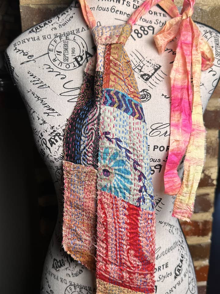 Silk Kantha Ties for wholesale by The Curated Raven