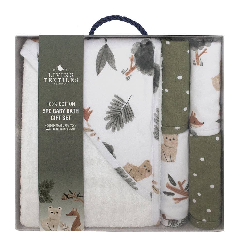 Living Textiles - Wholesale Bath & Body Set - Baby - 5pc Bath Gift Set - Forest Retreat2