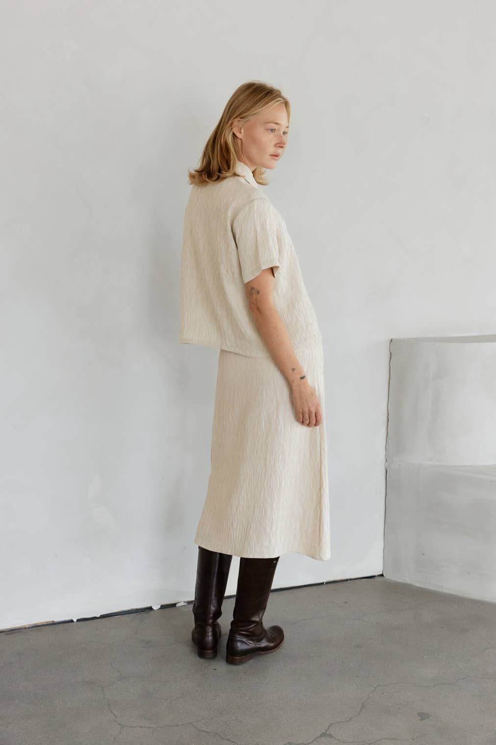 MOD REF – Camisa com botões no colarinho – Mulher por atacado – The Miranda Top | Topo com Botão Texturizado4