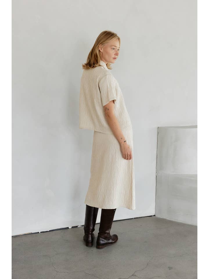 MOD REF - Vendita all'ingrosso Camicia button down - Donna - The Miranda Top | Top con bottoni testurizzati4