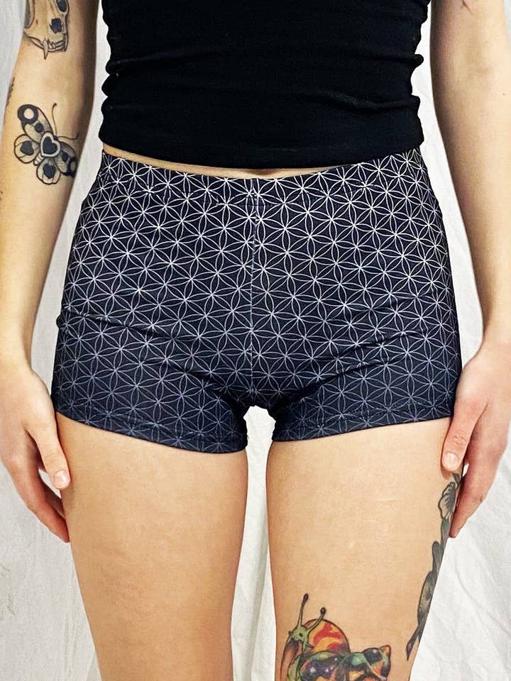 Flower of Life Booty Shorts for wholesale by The Headspace