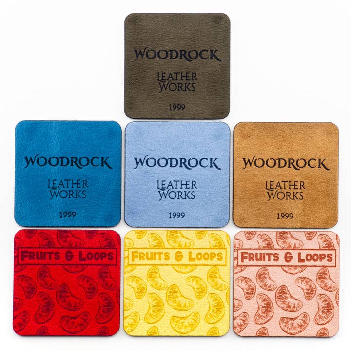 minimize custom tags - Wholesale Knitting/Crochet Supplies - Custom Square Faux Suede Labels for Branding and Promo15