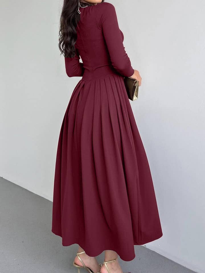 Lovenne - Wholesale Dress - Women's - Casual high waist long sleeve maxi dress9