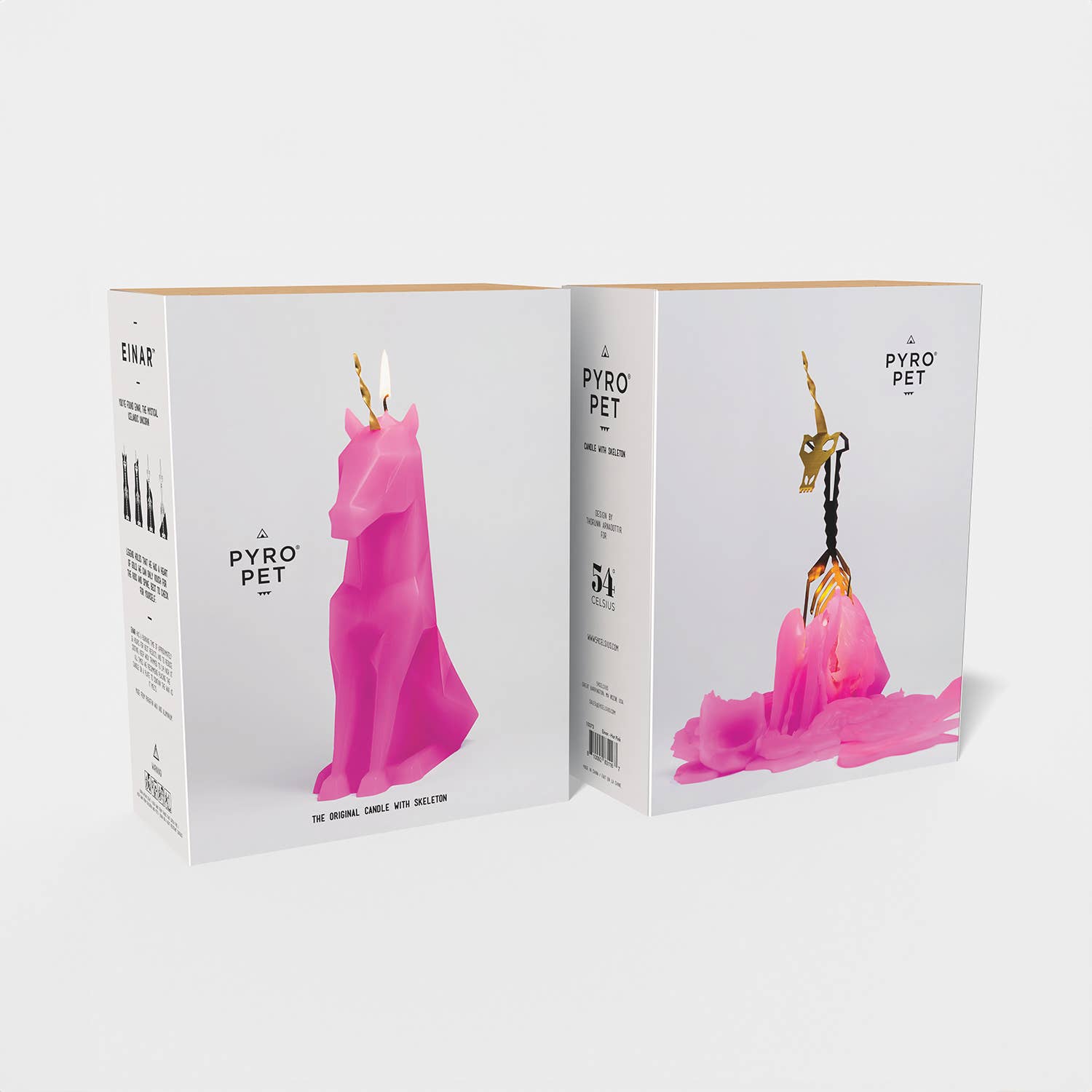 54 Celsius - Wholesale Novelty Candle - Pyropet Unicorn Candle with skeleton - Pink. Mythical gift6