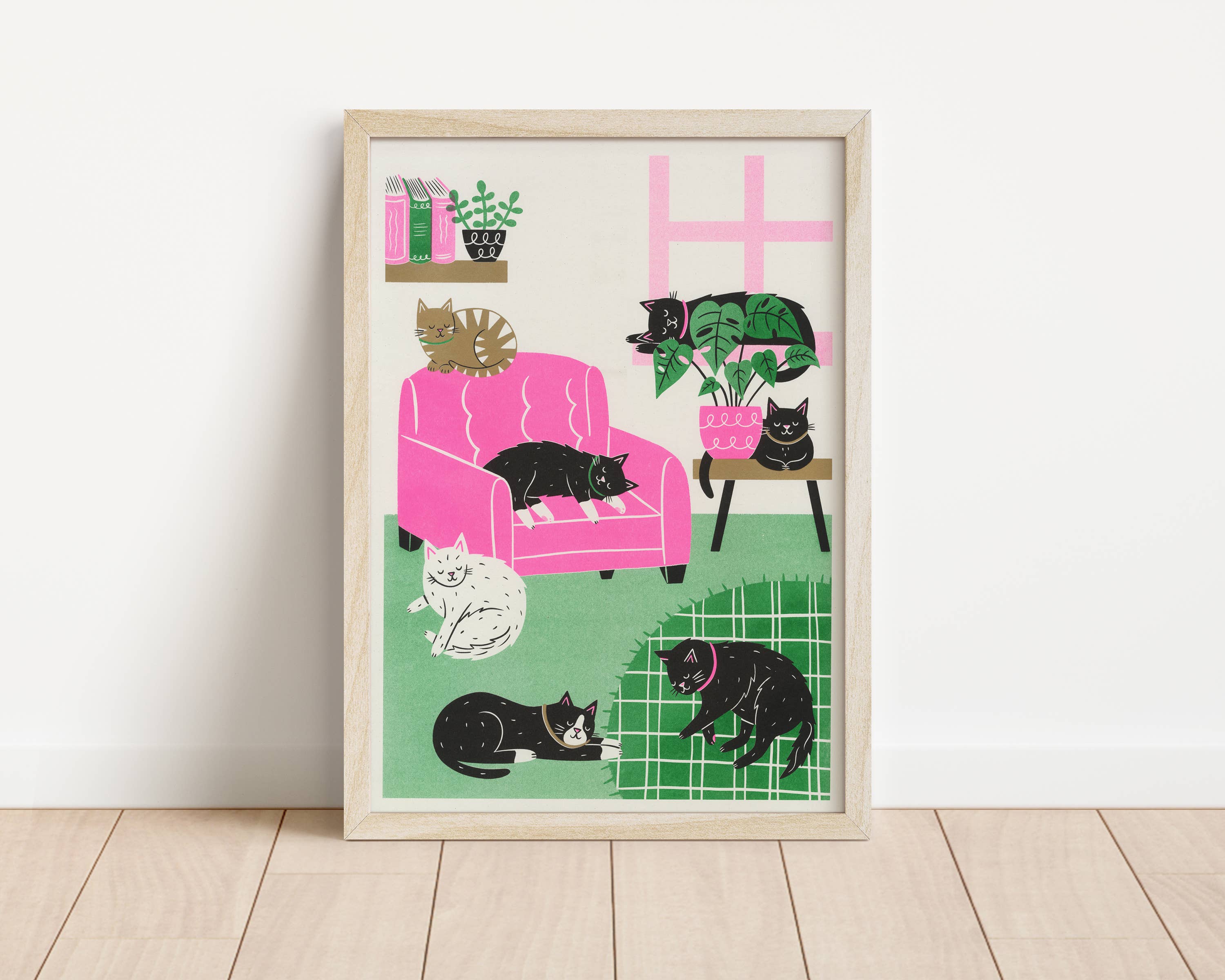 Nat Ellis Illustration - Wholesale Art print - Sleepy Sunday –  Heavyweight Riso Print1