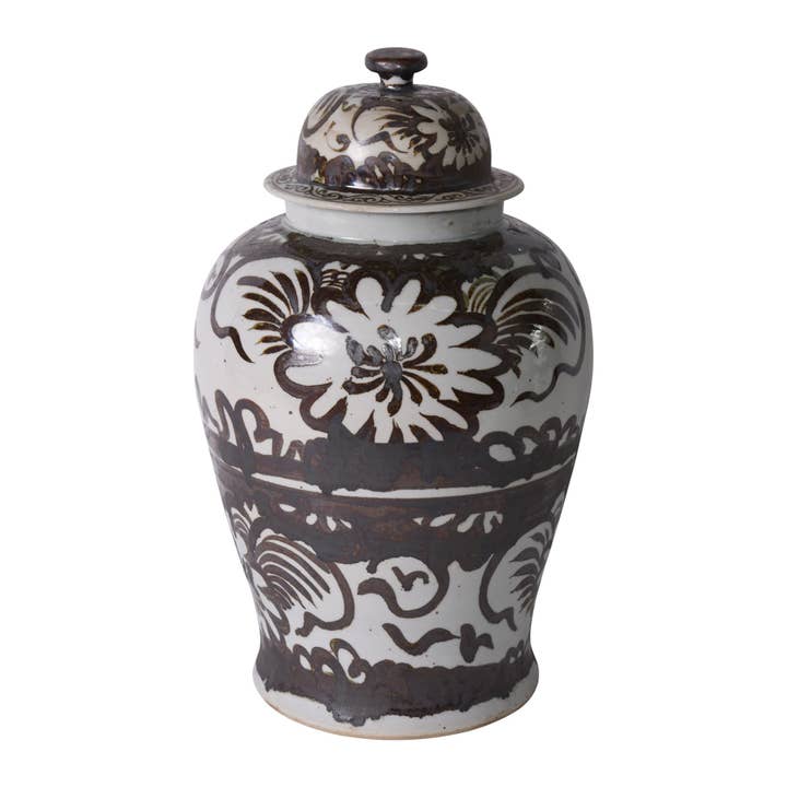 Rusty Brown Sea Flower Temple Jar Large for wholesale by Legend Accents