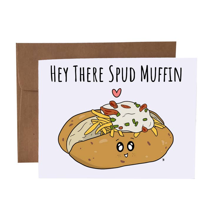 SKP ink - Wholesale Love Card - Hey There Spud Muffin | Potato Pun Greeting Card
