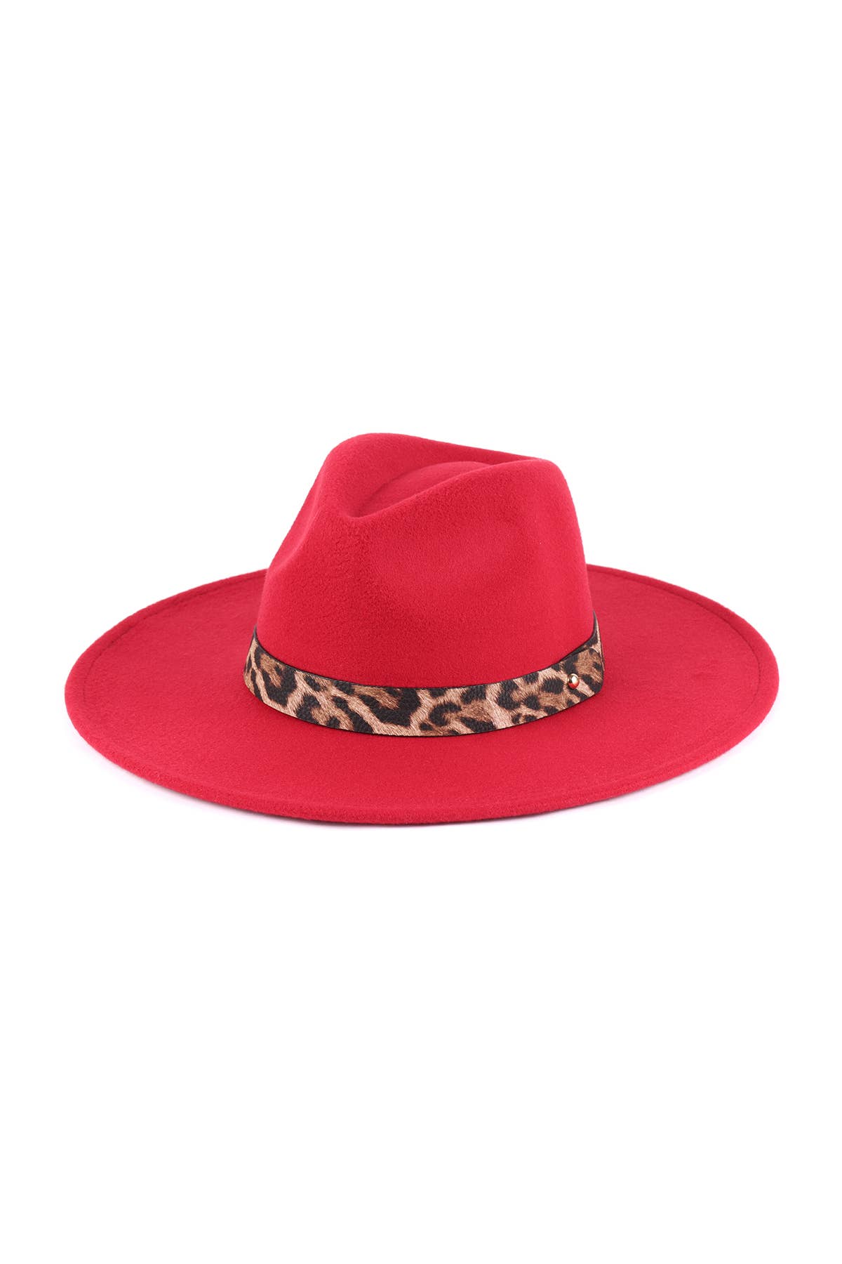 MYS Wholesale Inc - Vente Chapeau en feutre - femme - Chapeau à bord tendance en feutre avec accent léopard1