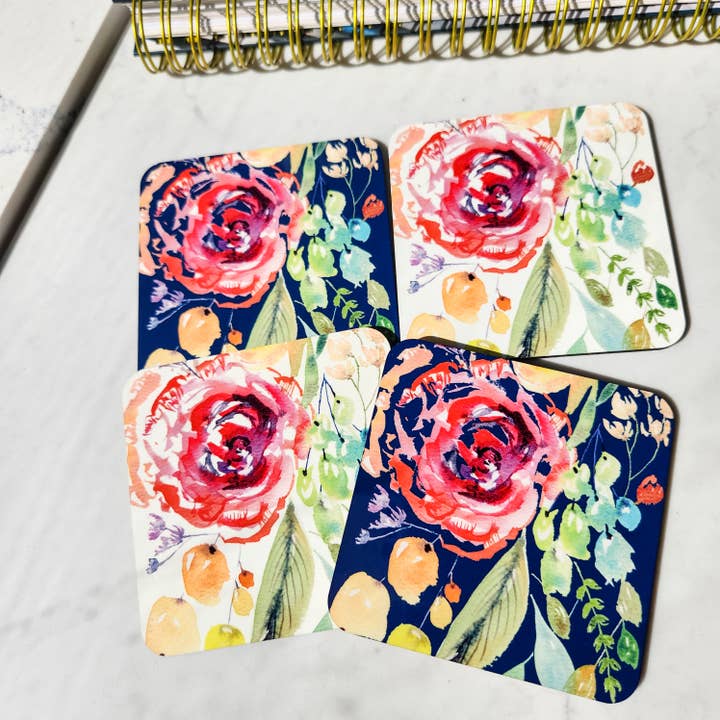 Drink Coasters Modern Floral artwork Printed Coaster Set for wholesale by Art by Xizhou Xie