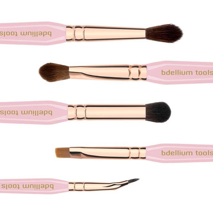 Bdellium Tools - Wholesale Makeup Brush Set - PINK GOLDEN TRIANGLE EYES SET