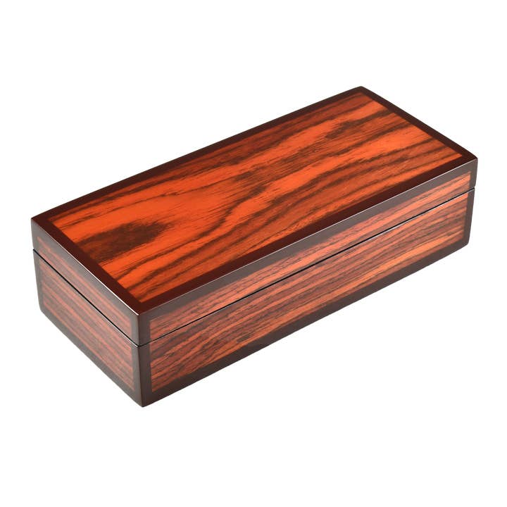 Rosewood with Brown Trim - Pencil Box - L-30FSRWBR for wholesale by Pacific Connections