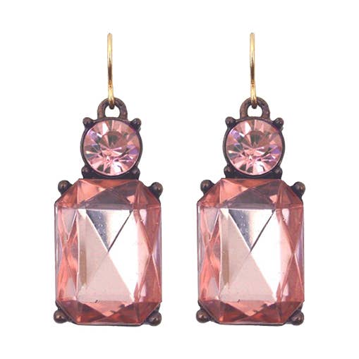 Twin Gem Earring in Rose Pink for wholesale by Last True Angel