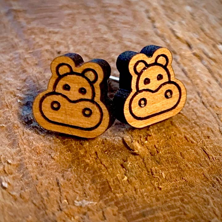 Hippo Stud Earrings for wholesale by Ian and Grace Laser studio