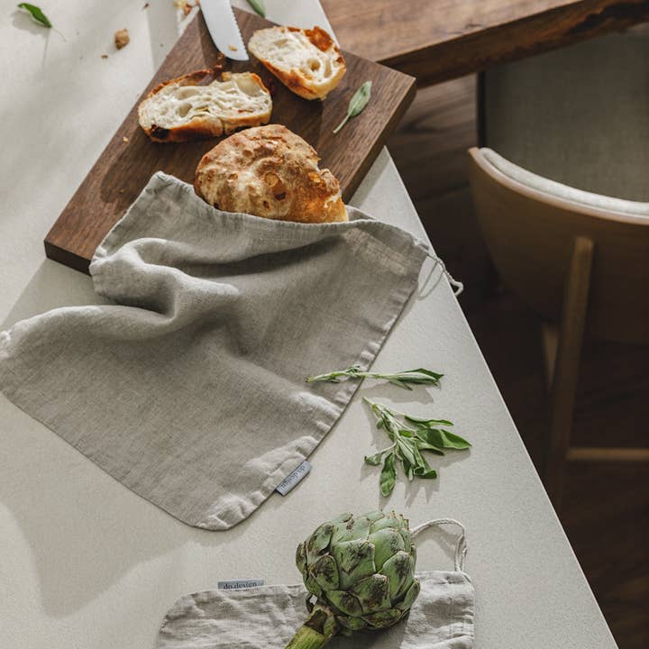 dodesign – wholesale Livsmedelsförvaring omslag/väska – Bröd-påsar i 100 % linne / Naturlig / Small5