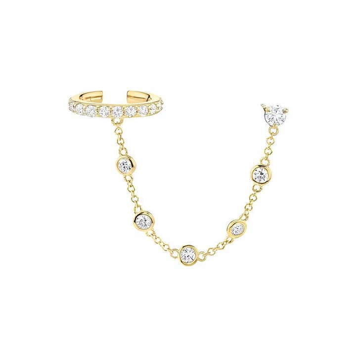 Crystals Dots Earrings Plus Earcuff for wholesale by E ACCESORIES JEWERLY