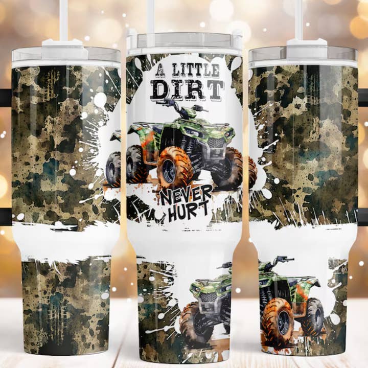 A Little Dirt Never Hurt 40-Unzen-Becher mit Griff für den Großhandel von JAC Wholesale