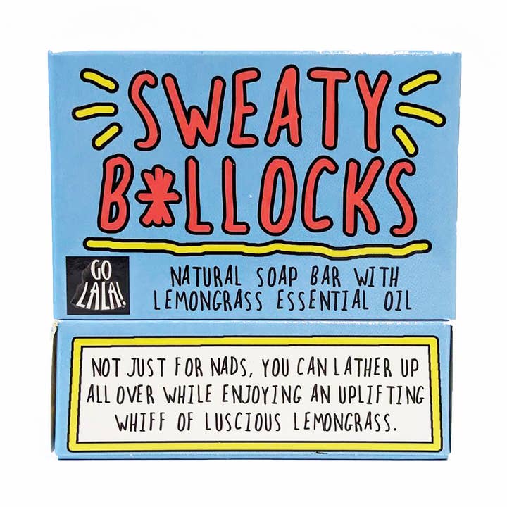 Sweaty B*llocks Soap Lemongrass Funny Gift for wholesale by Go La La