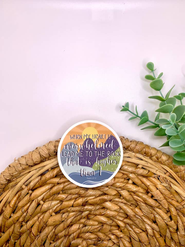 Pegatina Psalmo 61:2, pegatinas cristianas, adhesivo inspirador para venta al por mayor de MarieDesignCo