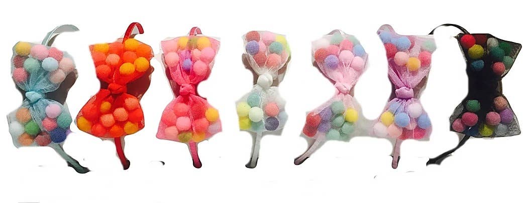 Sparkle Sisters by Couture Clips – Bandana - Crianças por atacado – Tiara de arco Pom Pom4