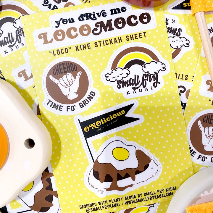 Small Fry Kauai - Vendita all'ingrosso Adesivo - Bambini e neonati - Foglio adesivo in vinile LOCO MOCO Hawaii