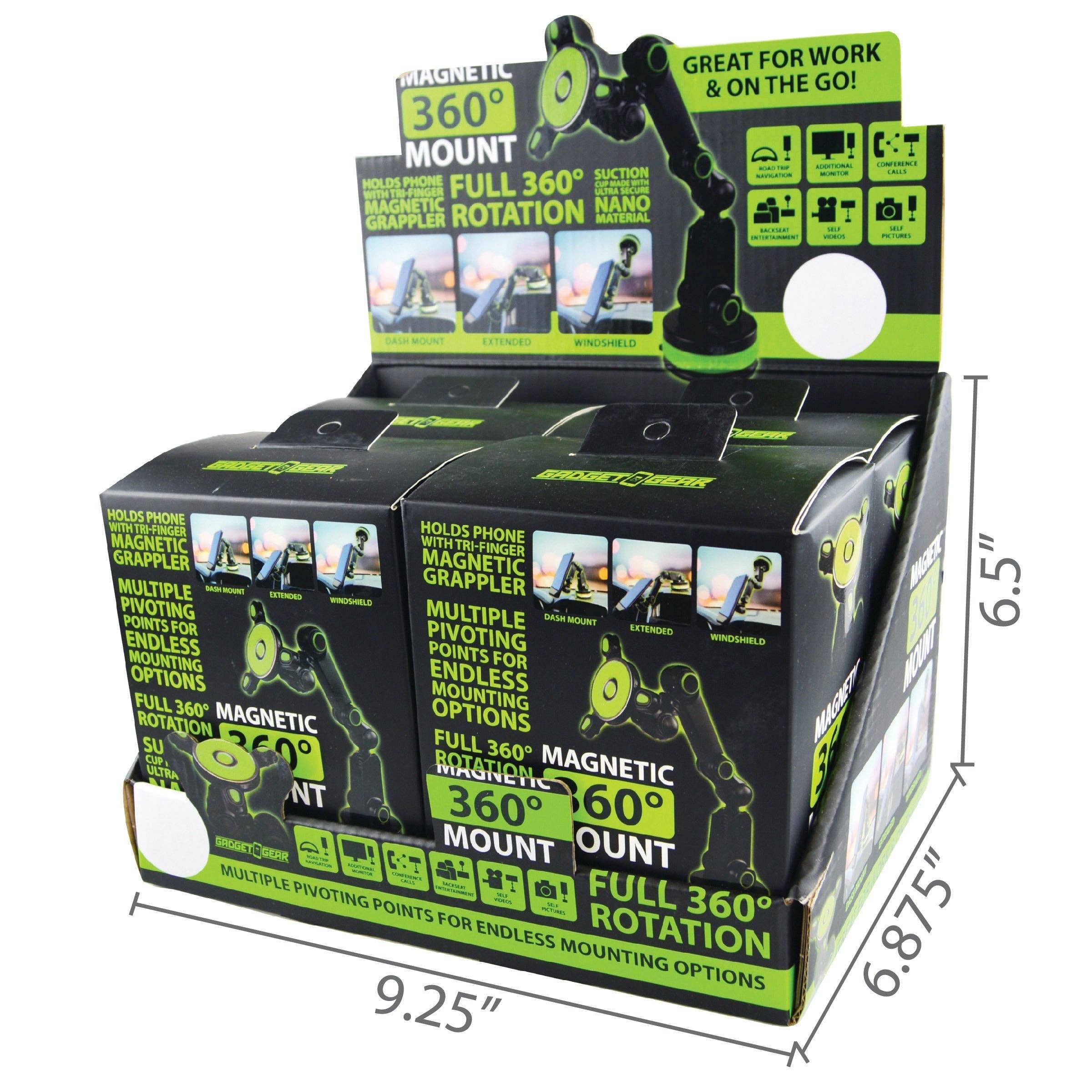 Novelty Brands - Wholesale Phone/Tablet Stand - Phone Mount Magnetic Mount and Suction Cup Base- 4/Display4