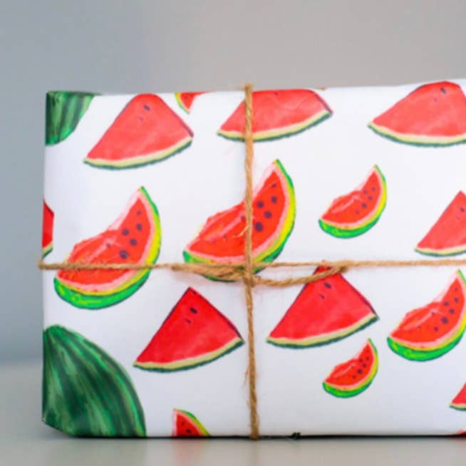 Watermelon gift wrap for wholesale by MoreyScarfeDesigns