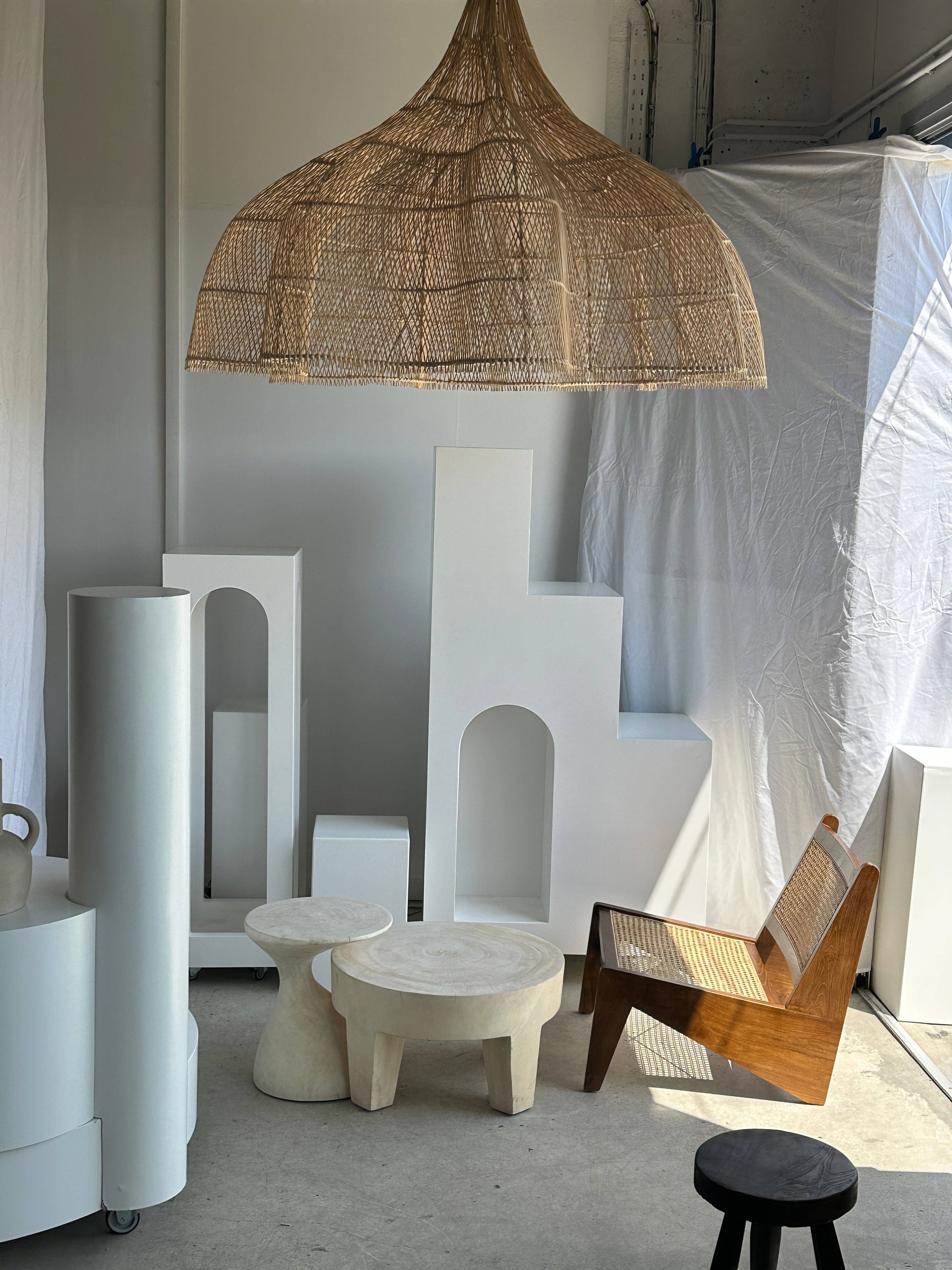 Office Objets - Wholesale Chandelier/Hanging Light - Immense rattan suspension in the shape of a flower, tulip, corolla H:1m; D:1m5038