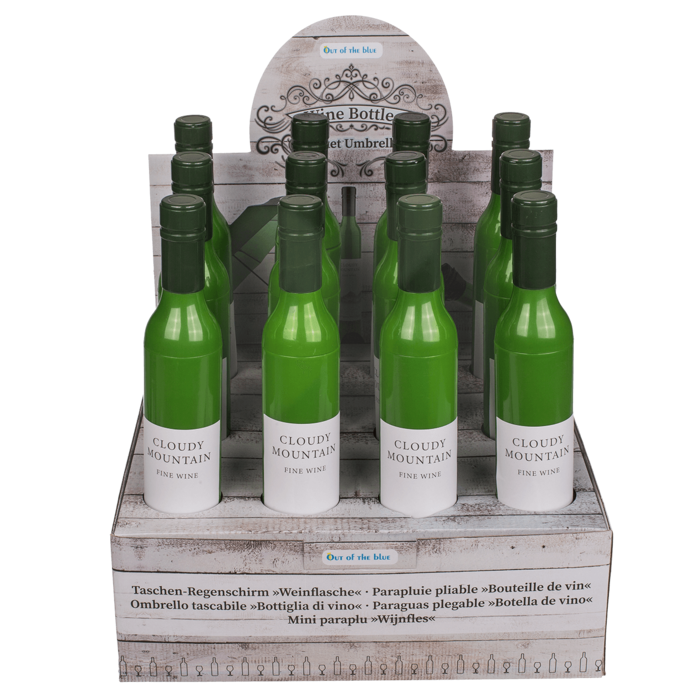 Out of the blue KG - Wholesale Umbrella - Unisex - Pocket Umbrella, White Wine bottle,1