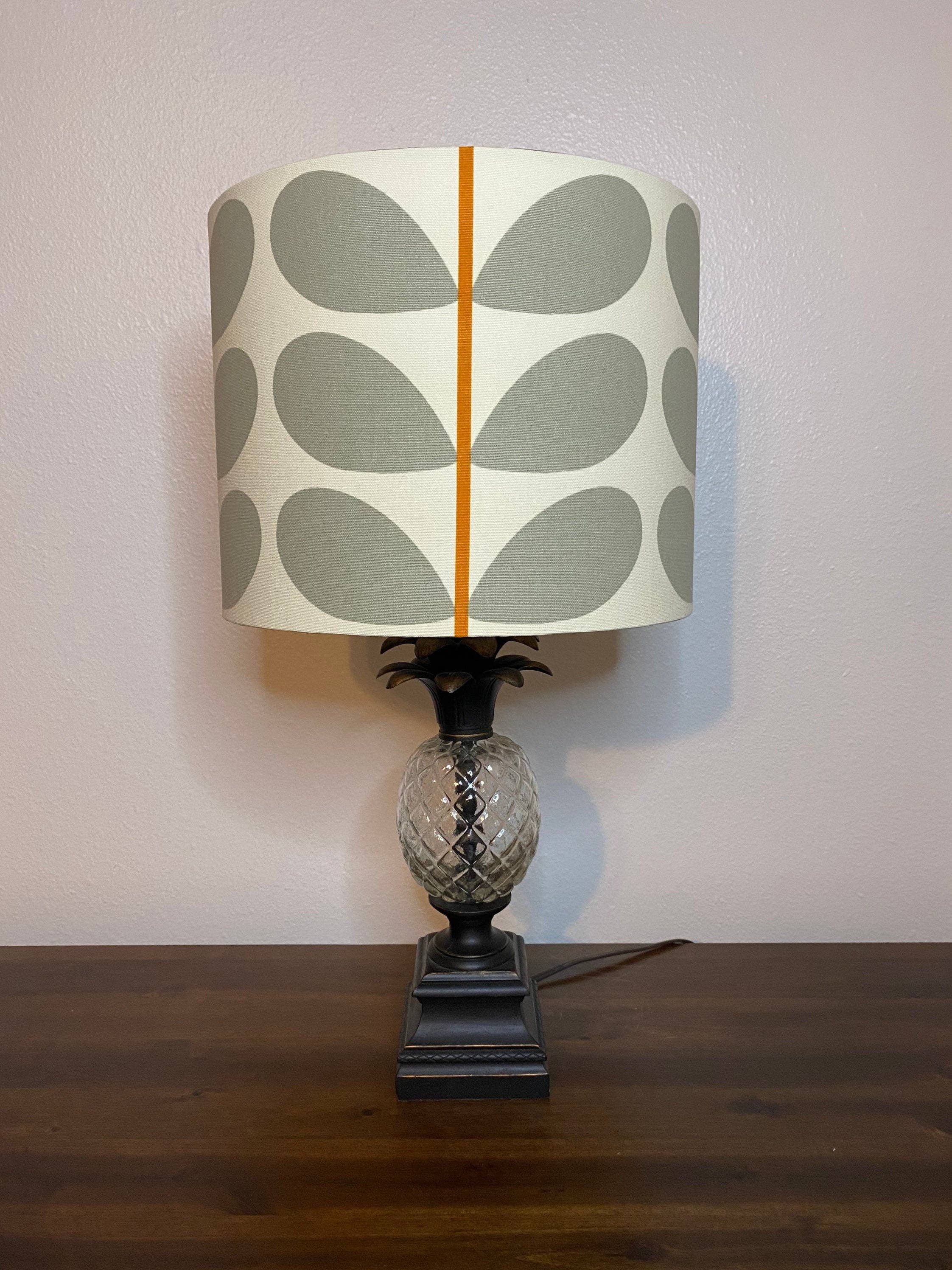 LouSeal Handmade Lampshades - Wholesale Lamp Shade - Orla Kiely Warm Gray & Orange Handmade Lampshade5
