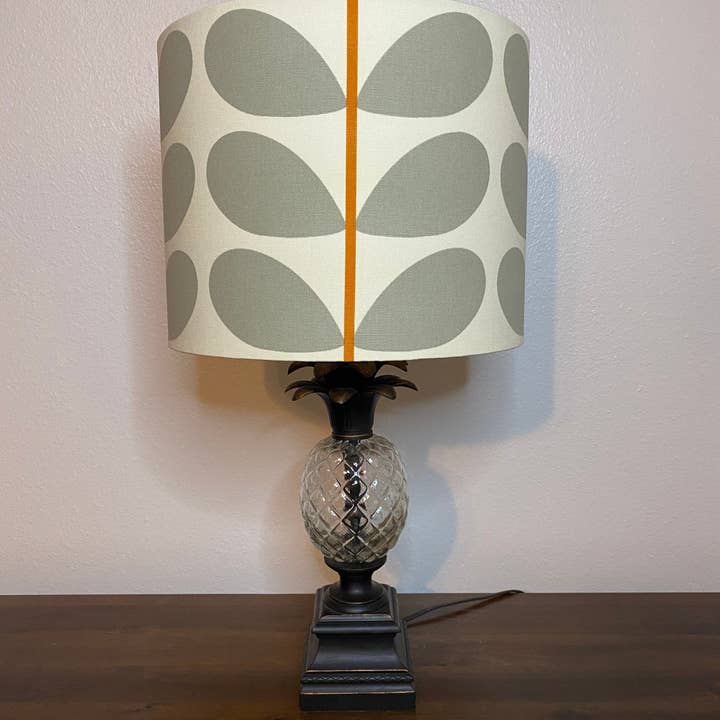 LouSeal Handmade Lampshades - Wholesale Lamp Shade - Orla Kiely Warm Gray & Orange Handmade Lampshade5