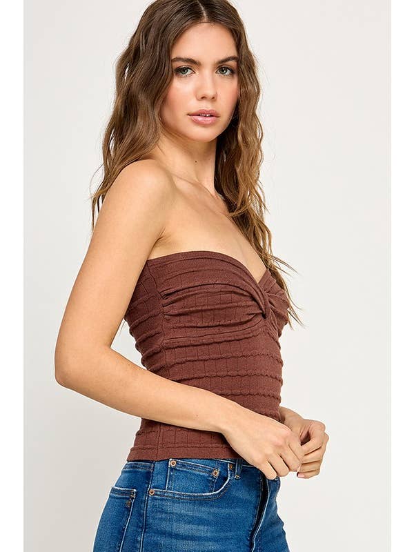 Miss Love - Wholesale Knit Top - Women's - Twist Front Sweater Tube Top60