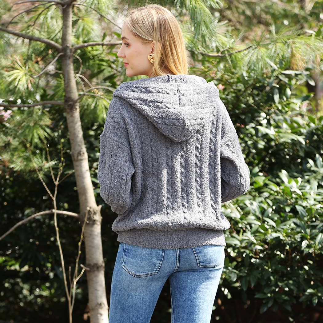 Fashion City - Vendita all'ingrosso Felpa con cappuccio - Donna - Felpa calda con cerniera monocolore tinta unita8