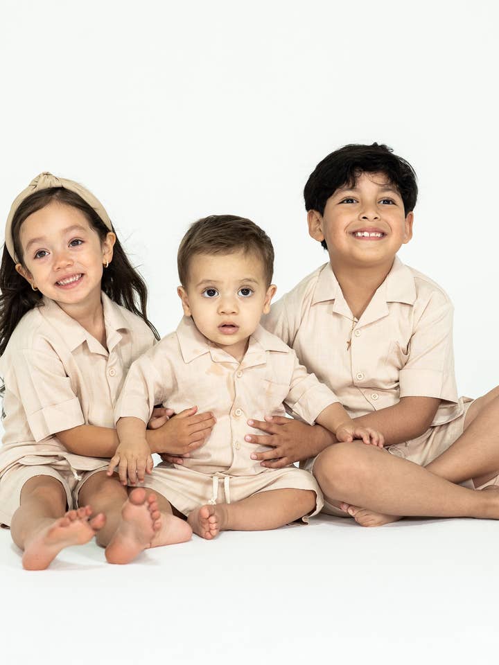 Beige Cotton Linen Set in Natural for wholesale on Faire6