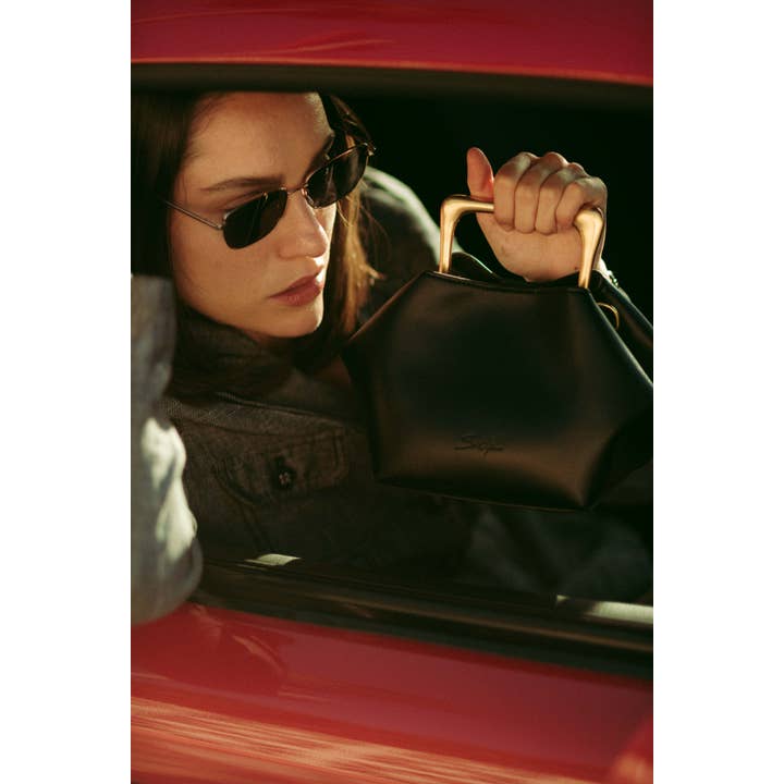 Sook Stainable - Wholesale Top Handle Bag - Women's - Sora - Genuine Leather Metallic Handheld Bag Shoulder Bag3