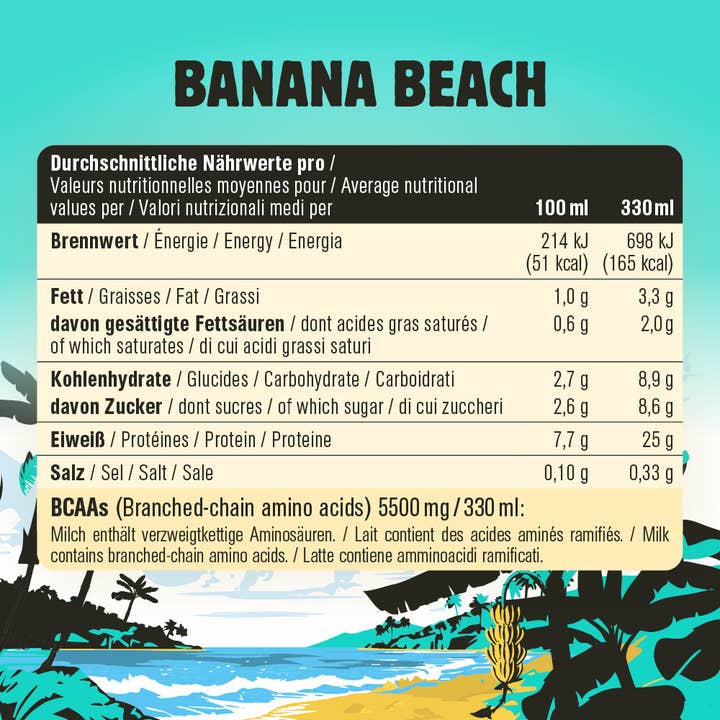 Chiefs - Vendita all'ingrosso Bevande isotoniche/energetiche - Chiefs Bevanda Proteica al Latte Banana Beach 330ml2