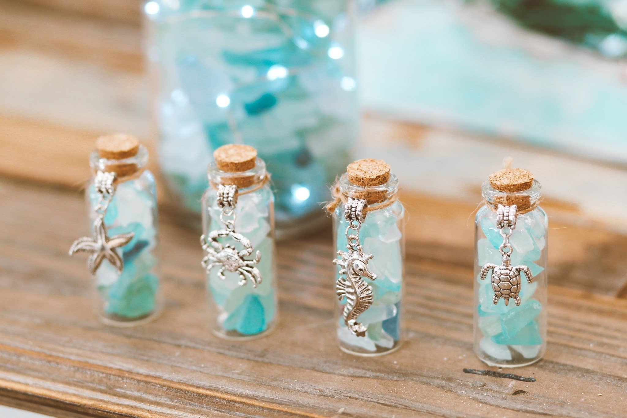 A SEAGLASS CREATION/SALTY SIGNS DESIGNS - Wholesale Pendant/Charm Necklace - Seaglass Charm Bottles - Stainless Steal Charms0