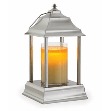 Lanterna metálica CANDLE WARMERS® CARRIAGE para velas perfumadas, níquel por atacado de Candle Warmers Etc. Duftlampen & Kerzen