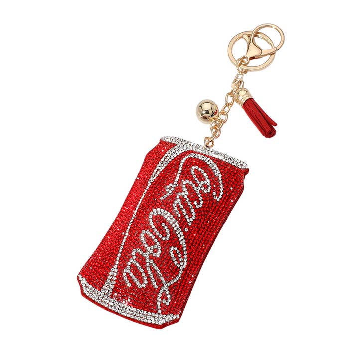 Sensibling Corp. - Wholesale Keychain - Women's - Bling Studded Cola Can Tassel Keychain
