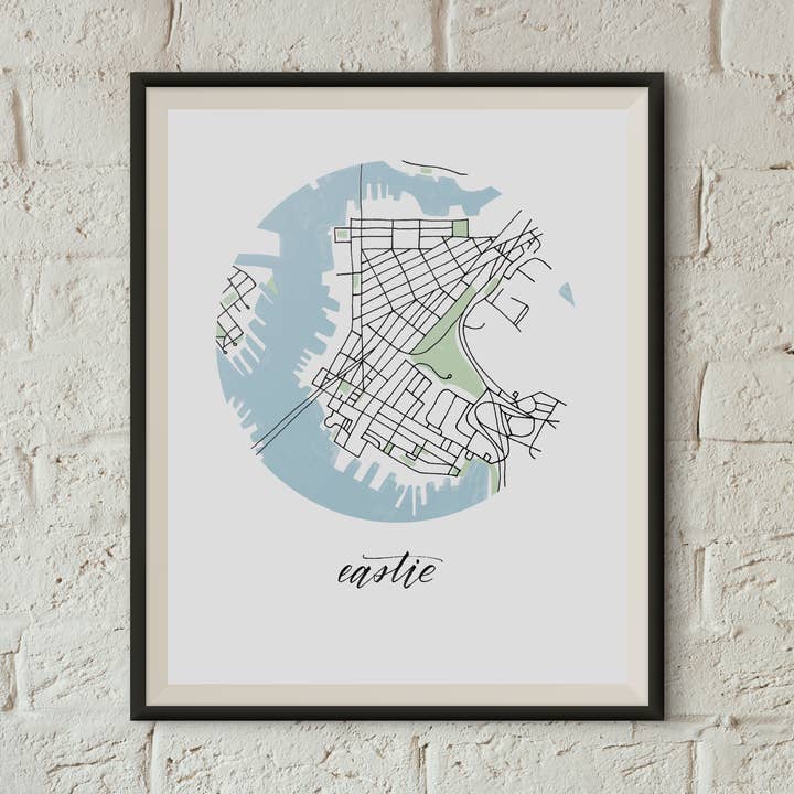 Eastie, Boston Map Print for wholesale by Sophie Kaplan