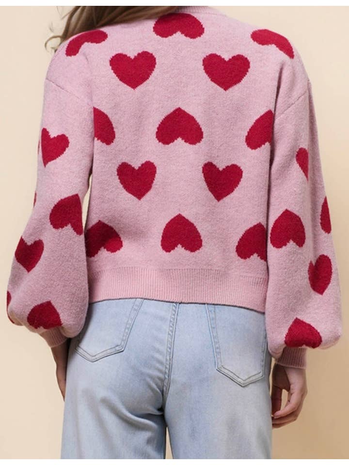 Sweetkama - Wholesale Pullover-trui - Dames - Dames Valentijns Hart Kleurblok Trui SKT411083