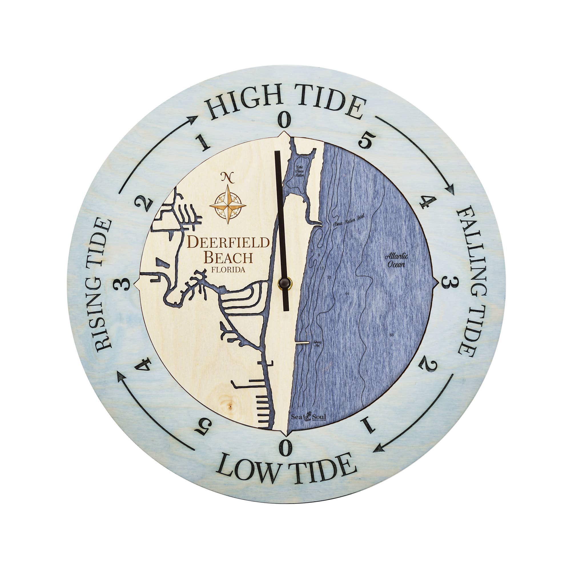 Sea & Soul Nautical Chart Art - Wholesale Wall Clock - Florida East Coast Nautical Chart Tide Clock-Many Locations62