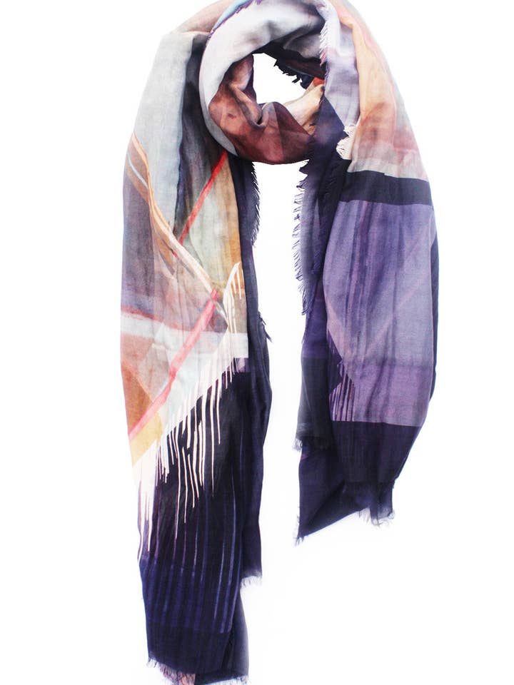 Silk/Cotton "Highland Checks" Stola 200cm x 140cm for wholesale by EditionMichel