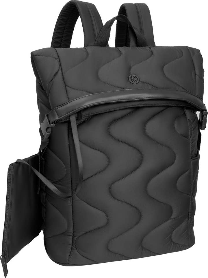 Joan & David Wave Quilted Puffer Nylon 18 Inch Square Buckle Workbook Backpack for wholesale by Magid