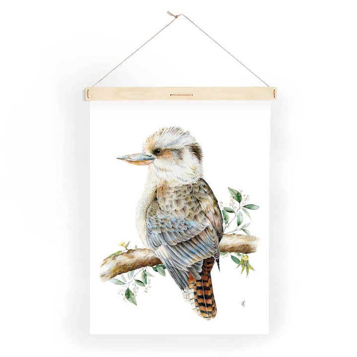 Tea Towel Art: Kyah The Kookaburra for wholesale by Popcorn Blue