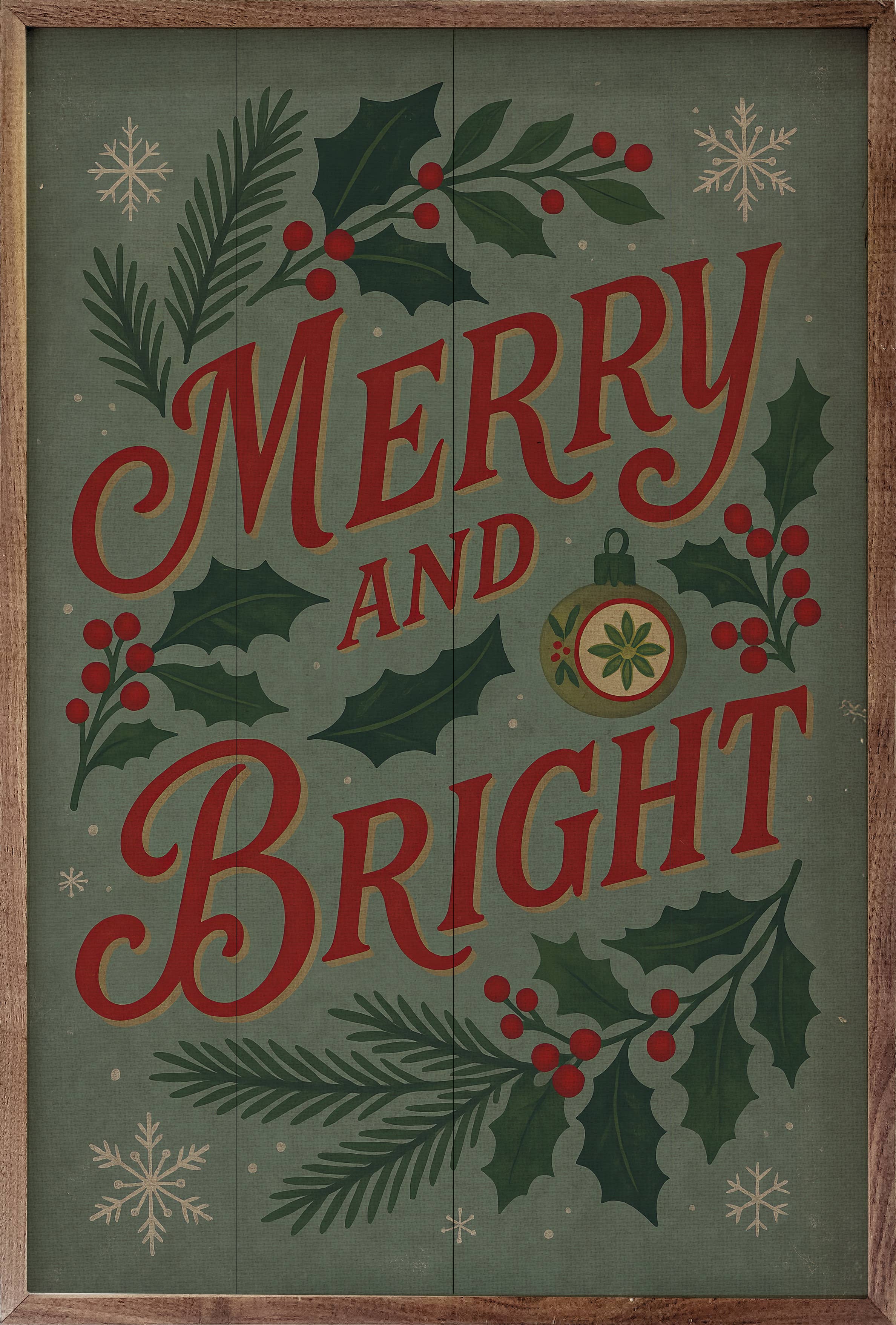 Kendrick Home - Wholesale Wood Wall Art - Vintage Merry And Bright0